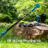 imageSeesii 2in1 Electric Pruning Shears with Pole 15Ft Reach 12 Cutting Diameter 21V 4000mAh Battery Cordless Pruner with Brushless Motor for Orchard Flower Branch Tree TrimmingBlue
