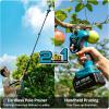 imageSeesii 2in1 Electric Pruning Shears with Pole 15Ft Reach 12 Cutting Diameter 21V 4000mAh Battery Cordless Pruner with Brushless Motor for Orchard Flower Branch Tree TrimmingBlue
