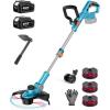 imageSEESII String Trimmer 13 Electric Weed Wacker with 240000mAh Batteries and Charger 21V Brushless Weed Eater with Telescopic Pole4256 AutoFeed Lightweight Cordless Edger for YardLawn