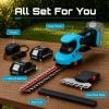 imageSeesii 2in1 Cordless Hedge Trimmer 12 Electric Bush Trimmer amp 6 Grass Shears  Dual 20 Ah Batteries DualAction SK5 Blade Rotating Handle Handheld Shrub Grass Cutter for Garden Yard Lawn