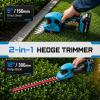imageSeesii 2in1 Cordless Hedge Trimmer 12 Electric Bush Trimmer amp 6 Grass Shears  Dual 20 Ah Batteries DualAction SK5 Blade Rotating Handle Handheld Shrub Grass Cutter for Garden Yard Lawn