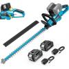 imageSEESII 40V Hedge Trimmer Cordless 24 Electric Hedge Trimmer 26000 RPM Bush Trimmer with 2 Packs 40Ah Batteries amp Charger 1 Blade Gap Shrub Trimmer with 180 Rotatable Head BlueBlue