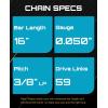 imageSEESII 40V 16Inch Cordless Chainsaw with 3 Pack Replacment Chainsaw Chains