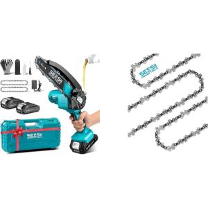 imageMini Chainsaw 6inch with 3 Pack Shain Saw Chains 043 Gauge 14 LP Pitch 36 Drive Links