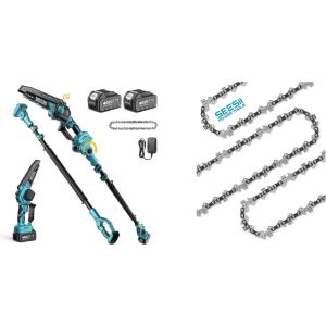 imageSEESII 2in1 Electric Pole Saws with 3 Pack Chain Saw Chains