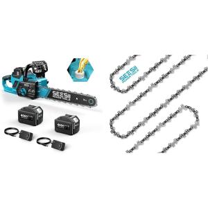 imageSEESII 40V 16Inch Cordless Chainsaw with 3 Pack Replacment Chainsaw Chains
