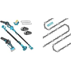 imageSEESII Pole Saw Cordless with 3 Pack Chain Saw Chains