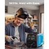 image:imageSEESII 135A MIG Welder 110V  3in1 Gasless Flux CoreLift TIGStick Welding Machine 77lbs Portable IGBT Inverter Large Digital Display Multi Process WelderBlue