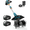 image:imageSeesii Cordless Tiller Cultivator 20V Electric Tiller for Gardening with 2 x40Ah Batteries 9 Tilling Width 66 Depth Lightweight Adjustable Handle Rototiller for Lawn Weeding amp Soil CultivationBlue