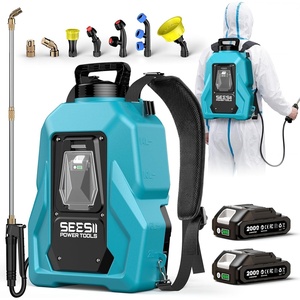 image:imageSEESII Backpack Sprayer Battery Powered LeakProof 5Gallon Dual Battery Electric Sprayer with Telescopic Brass Wand amp 7 Nozzles 100 PSI Adjustable Pressure for Weed Lawn Garden Pest Controlmedium