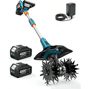 image:imageSeesii Cordless Tiller Cultivator 20V Electric Tiller for Gardening with 2 x40Ah Batteries 9 Tilling Width 66 Depth Lightweight Adjustable Handle Rototiller for Lawn Weeding amp Soil CultivationBlue