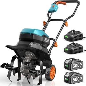 image:imageSeesii Cordless Tiller Cultivator 20V Electric Tiller for Gardening with 2 x40Ah Batteries 9 Tilling Width 66 Depth Lightweight Adjustable Handle Rototiller for Lawn Weeding amp Soil CultivationSky Blue