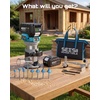 image:imageSEESII Cordless Wood Router 21V Brushless Compact Palm Router with 240Ah Battery Aluminum Base LED Display Dust Extraction 6Speed Adjustment amp 8PCS 14Router Bits Trimmer for WoodworkingBlue