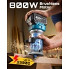 image:imageSEESII Cordless Wood Router 21V Brushless Compact Palm Router with 240Ah Battery Aluminum Base LED Display Dust Extraction 6Speed Adjustment amp 8PCS 14Router Bits Trimmer for WoodworkingBlue