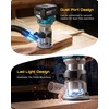 image:imageSEESII Cordless Wood Router 21V Brushless Compact Palm Router with 240Ah Battery Aluminum Base LED Display Dust Extraction 6Speed Adjustment amp 8PCS 14Router Bits Trimmer for WoodworkingBlue