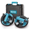 image:imageSEESII 4in1 Electric Suction Cups for Tile Lifting Drill Seam amp Leveling 10 Large Glass Suction Cup Heavy Duty Vacuum Lifter with 280KG617LBS Max Load 4X 3000mAh Batteries Digital DisplayIce Blue