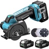 image:imageSeesii 3 Cut Off Tool Cordless 21V Max  20000 RPM Brushless amp Compact 01s Brake ForwardReverse 240Ah Batteries Mini Cutter with 38 Arbor Blades for Wood Metal Tile Rebar