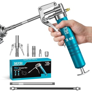 image:imageSeesii Mini Grease Gun 3 oz 4000 PSI Portable Small Grease Gun Kit with Upgraded Air Bleed Valve for Easy Priming Works with Cartridge amp Bulk Grease 4 Reinforced Couplers for Automotive MarineDark Blue